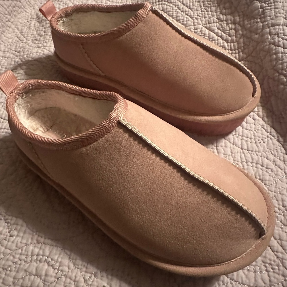 JUSTICE girls Size 2 PLATFORM CLOG SLIPPER outdoor indoor shoes Dusty Rose